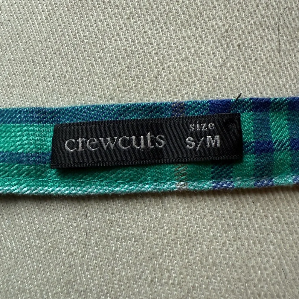 J. Crew Boys Teal and Navy Plaid Bow Tie